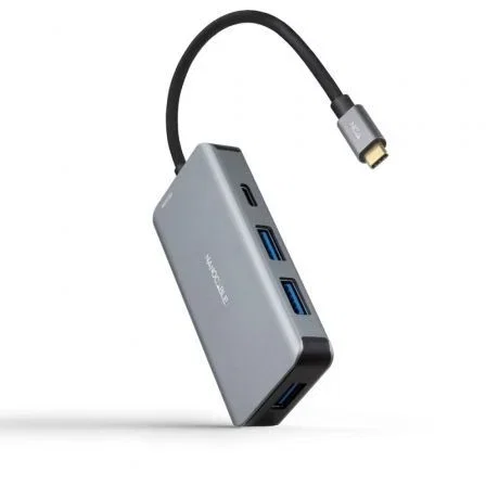 Nanocable Hub USB-C 5 en 1 Gris 15cm 10.16.1005